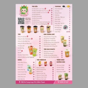 in menu trà sữa