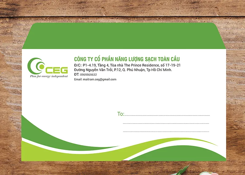 Mẫu phong bì công ty CEG