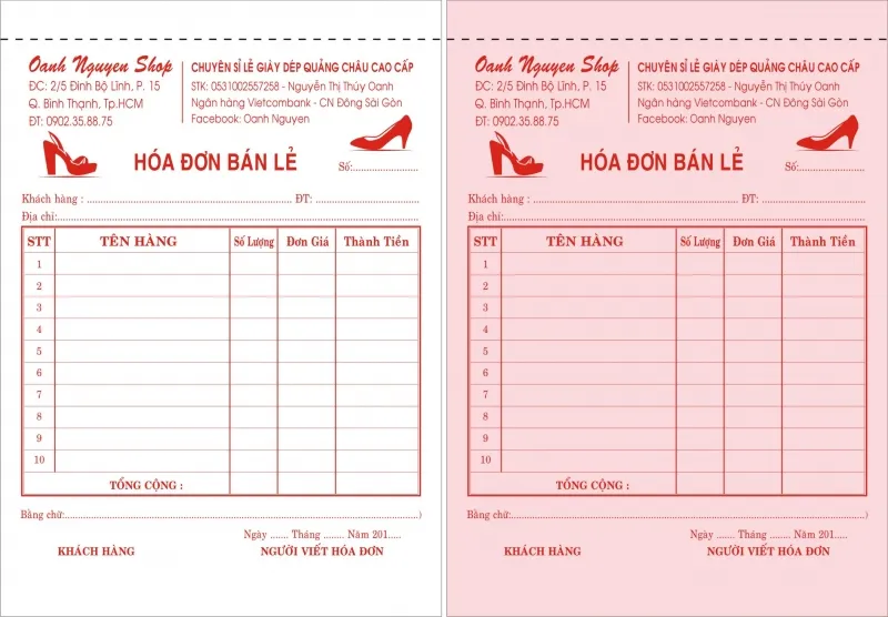  Hóa đơn bán lẻ 2 liên